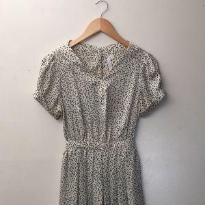 Reformed x UO Pleated Cream Dress w Open Back